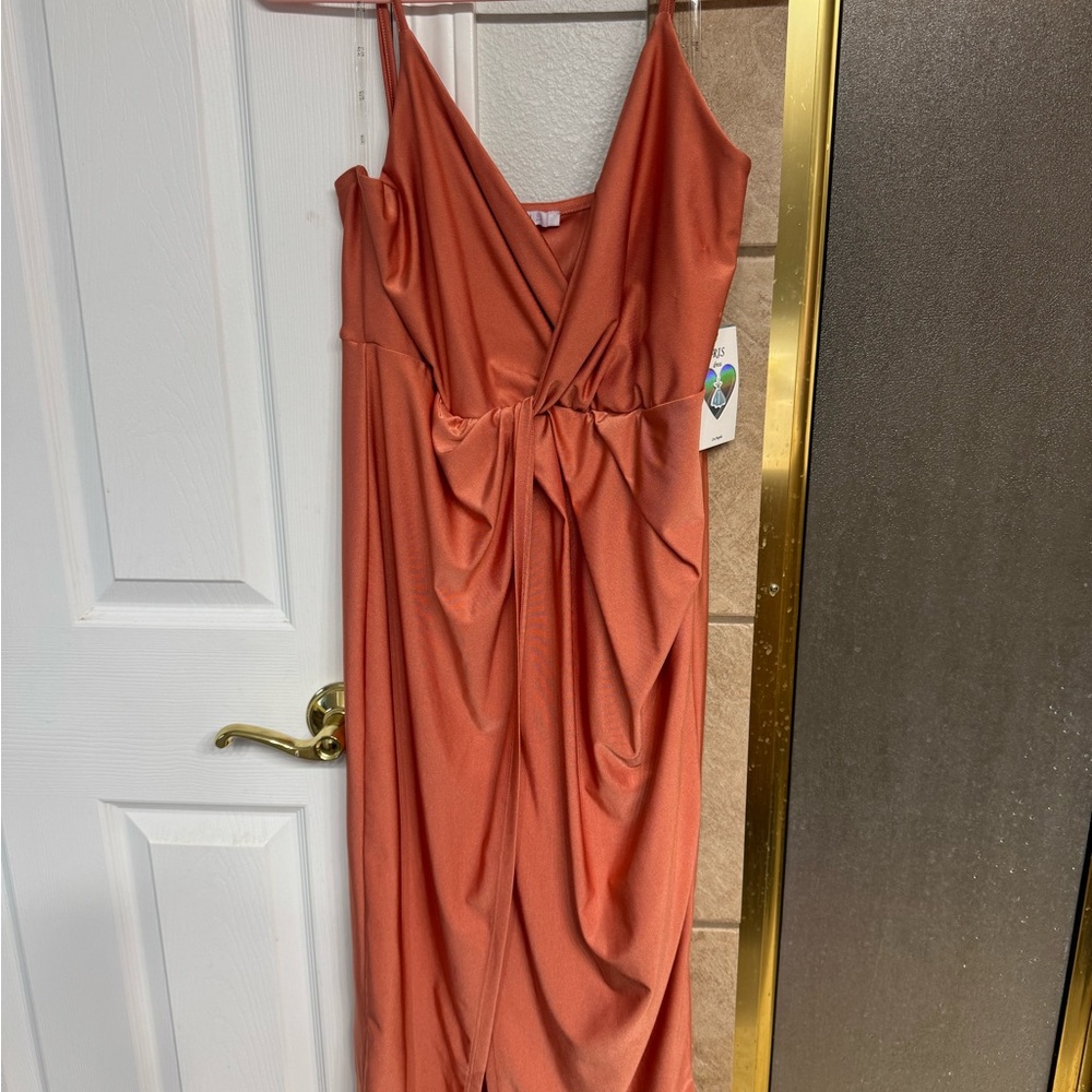 Elegant Rust Orange Women's Dress